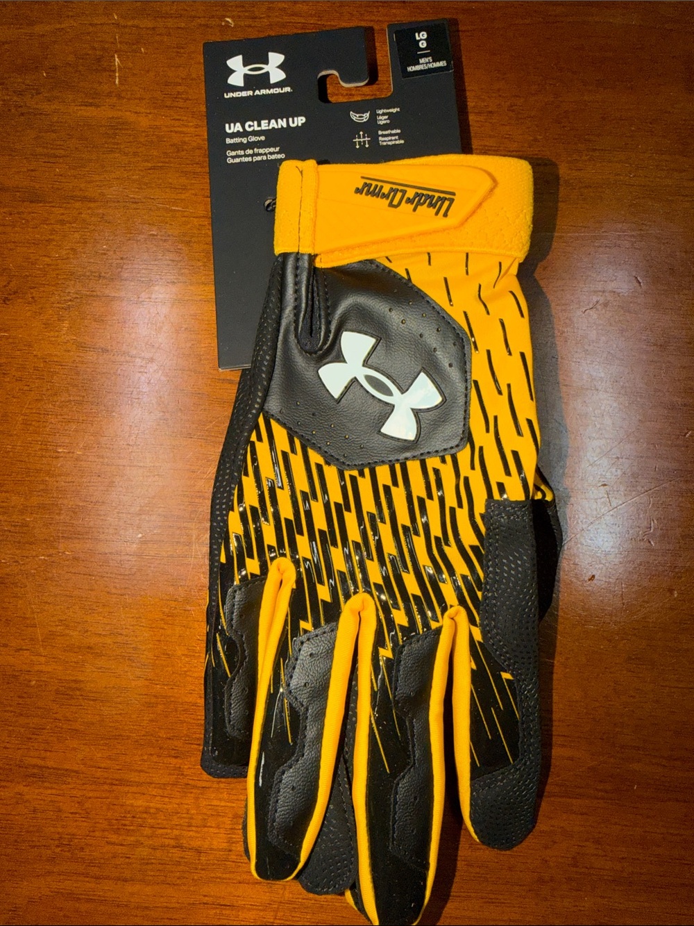 Under Armour Yellow and Black UA Clean Up Batting Glove